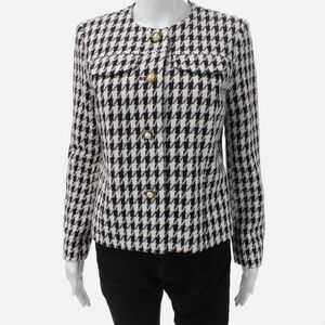 NWOT Nanette Lepore Black and White Houndstooth Blazer